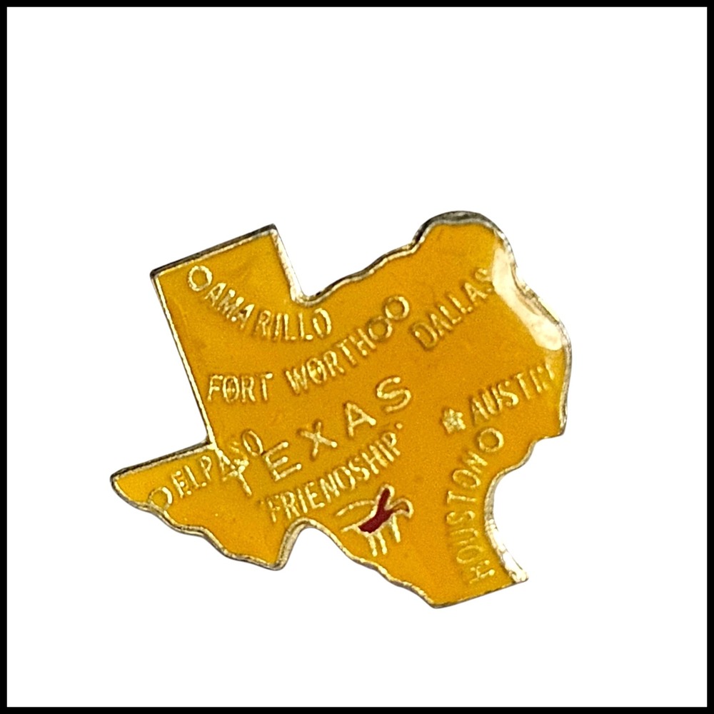 Texas State Souvenir Pin Cities Amarillo‎ Austin Dallas Houston Fort Worth